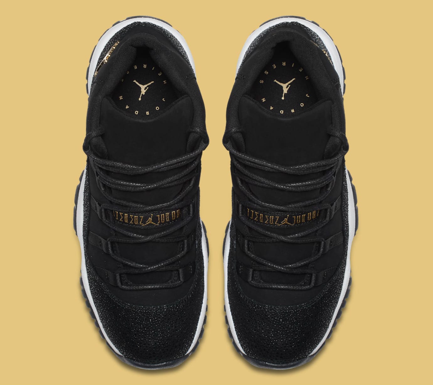 black and gold jordans 11