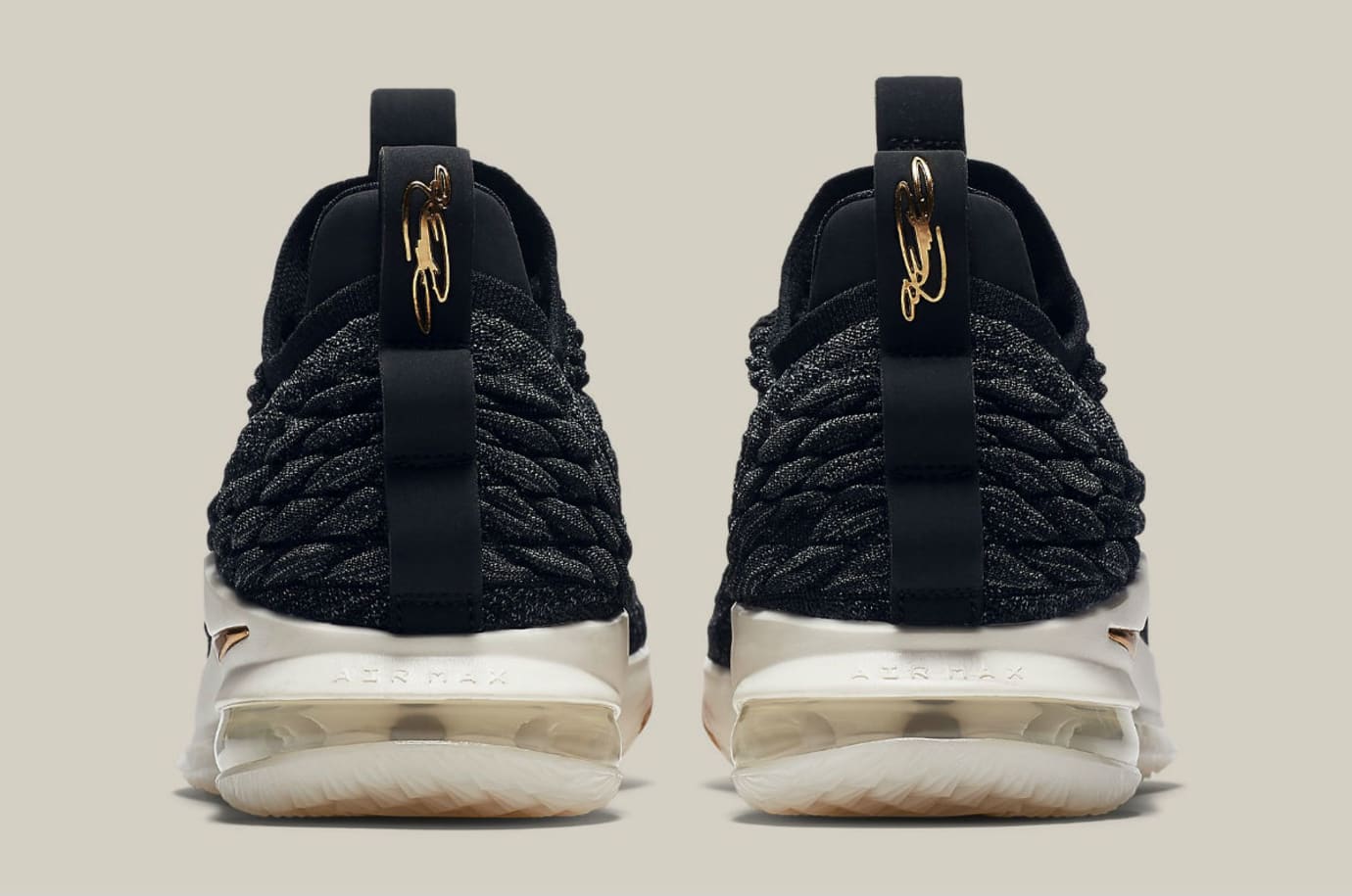 lebron 15 low black metallic gold