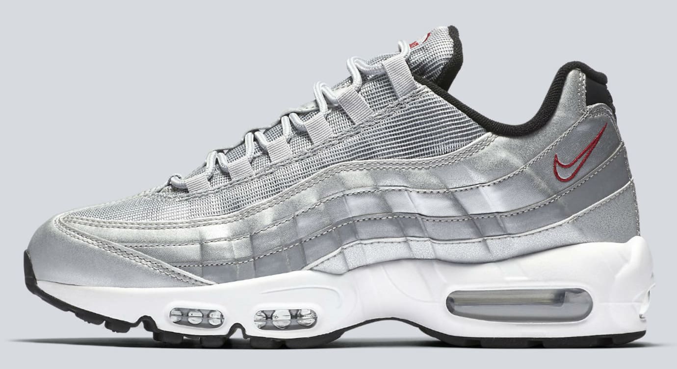 air max 95 silver bullet on feet