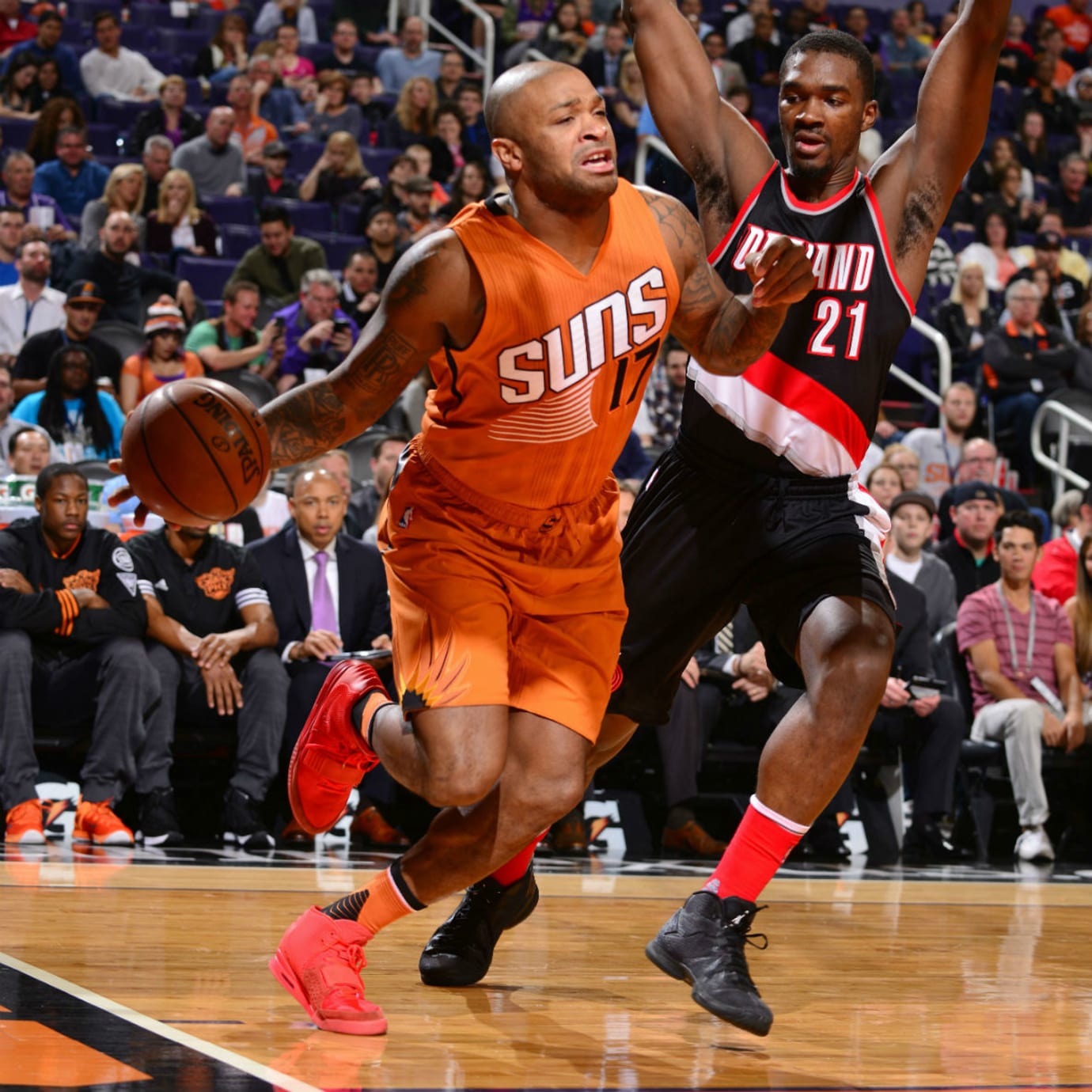 P.J. Tucker Solar Red Nike Air Yeezy 2 