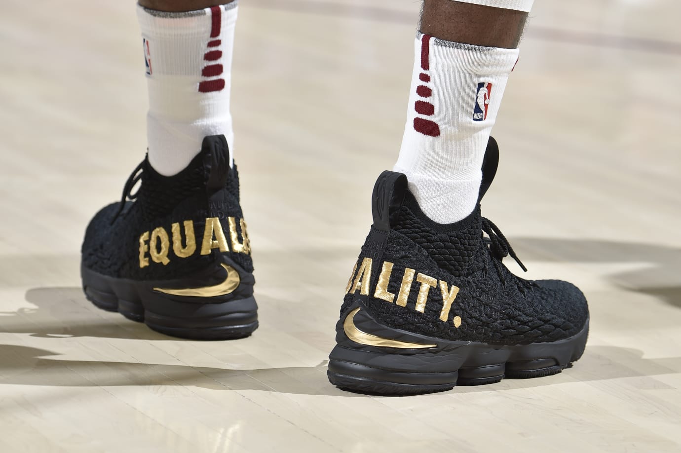 lebron 15 black and gold equality