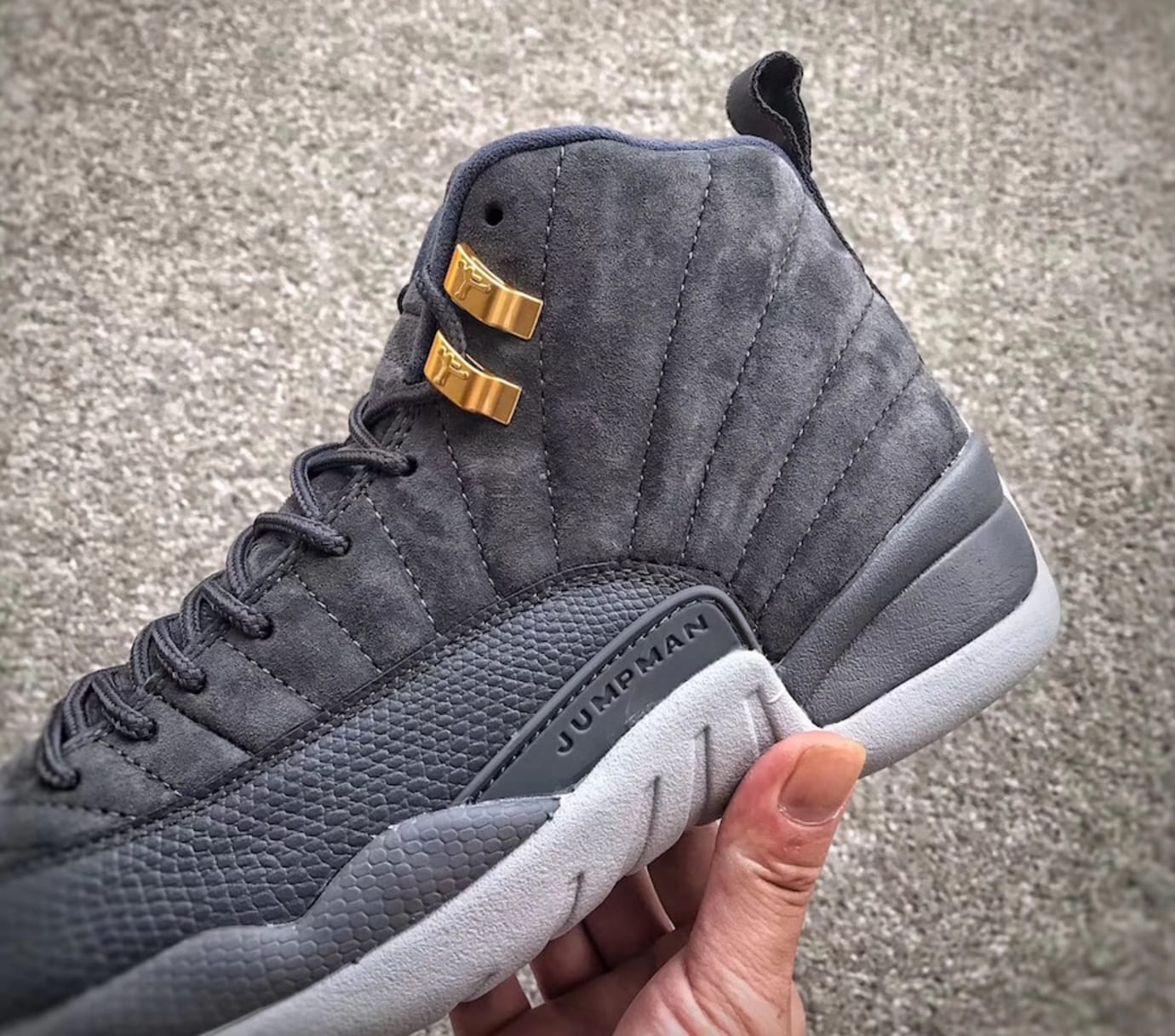 jordan 12 grey suede