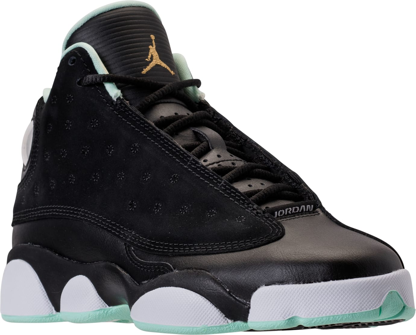 black and mint green jordan 13