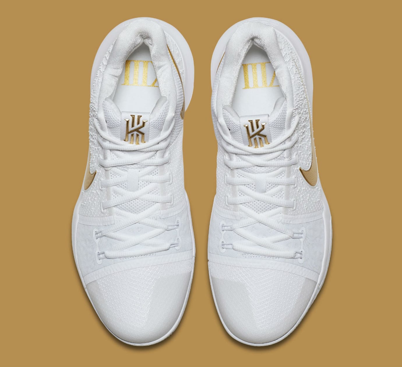 nike kyrie 3 white and gold