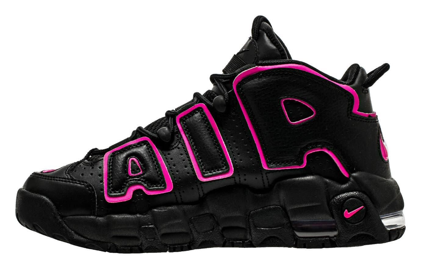 nike air more uptempo black and pink