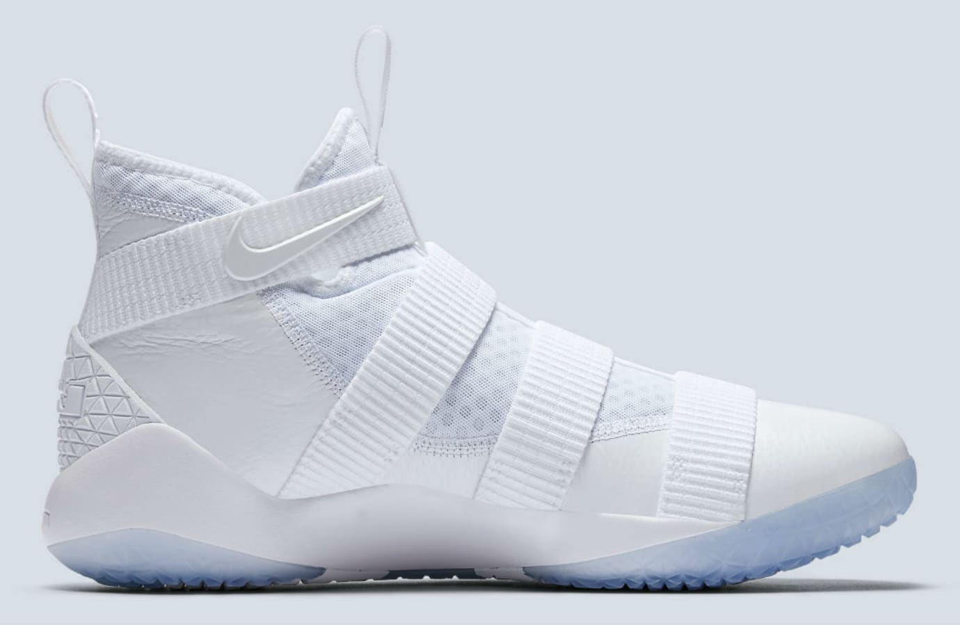 white lebrons with strap