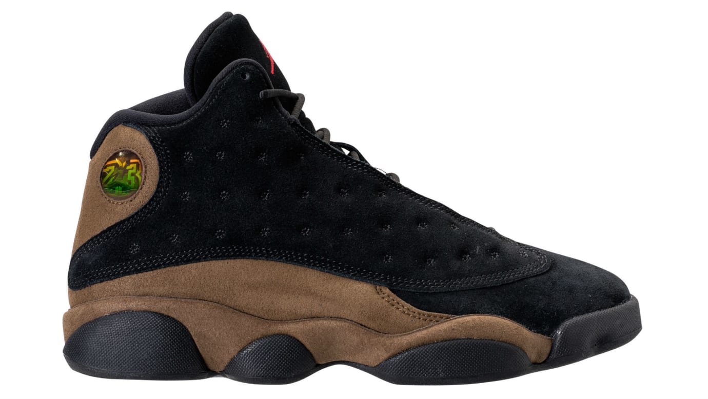 olive green and red jordans