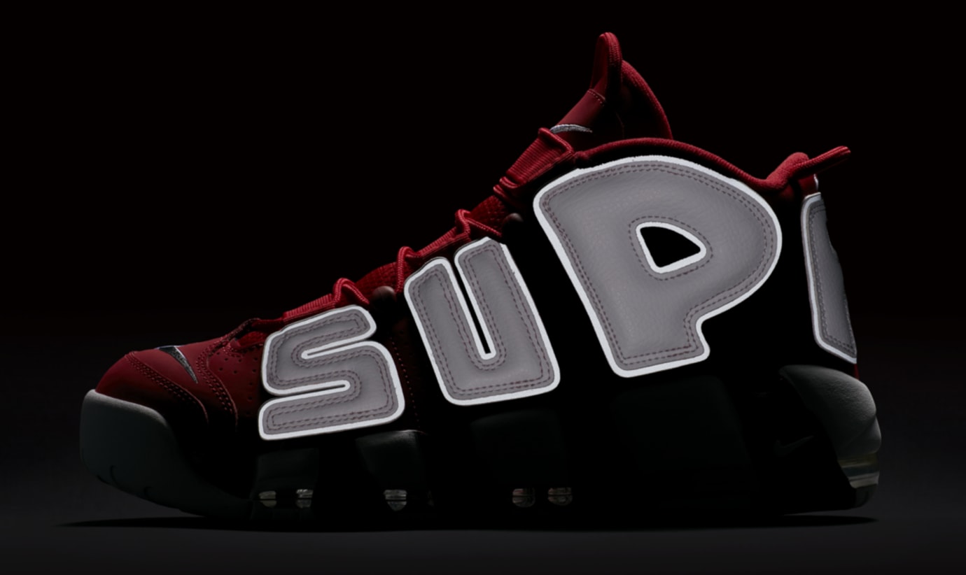 red supreme nike shoes