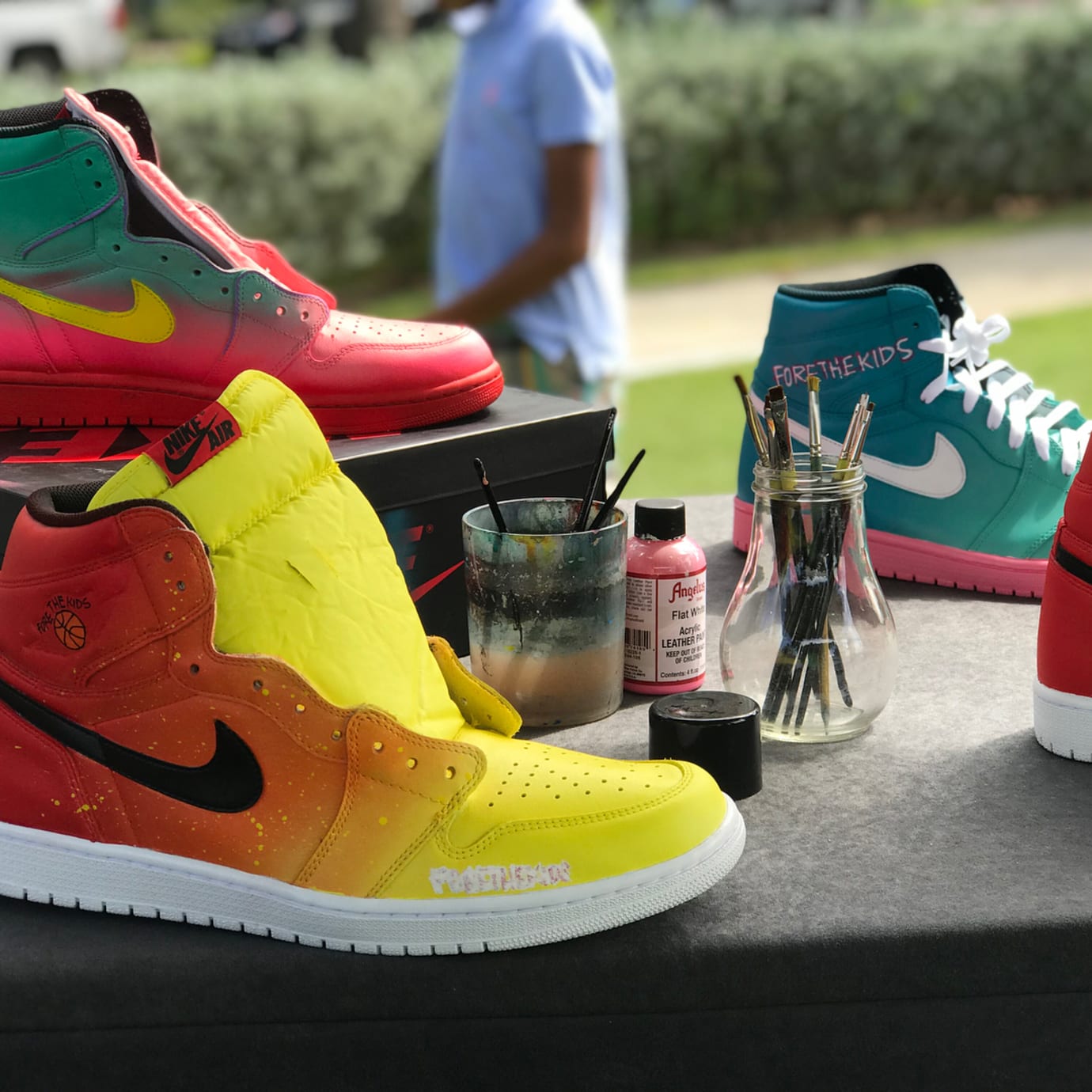 custom rainbow jordans