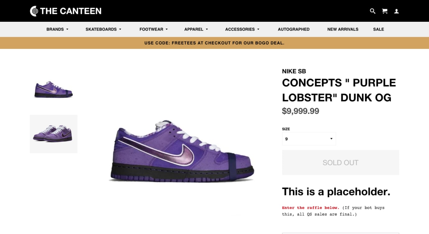 nike sb purple lobster for sale