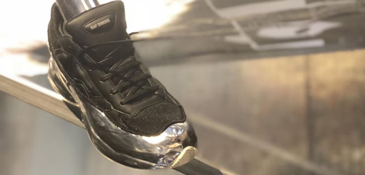 raf simons sneakers black and silver