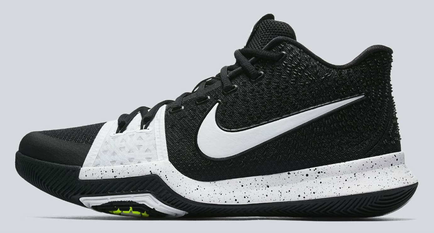 kyrie 3s black and white