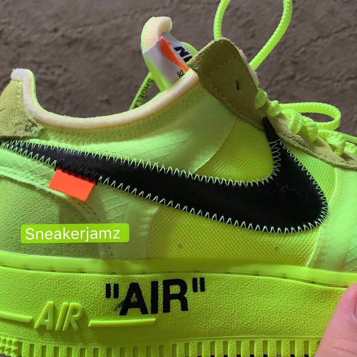 off white neon green af1