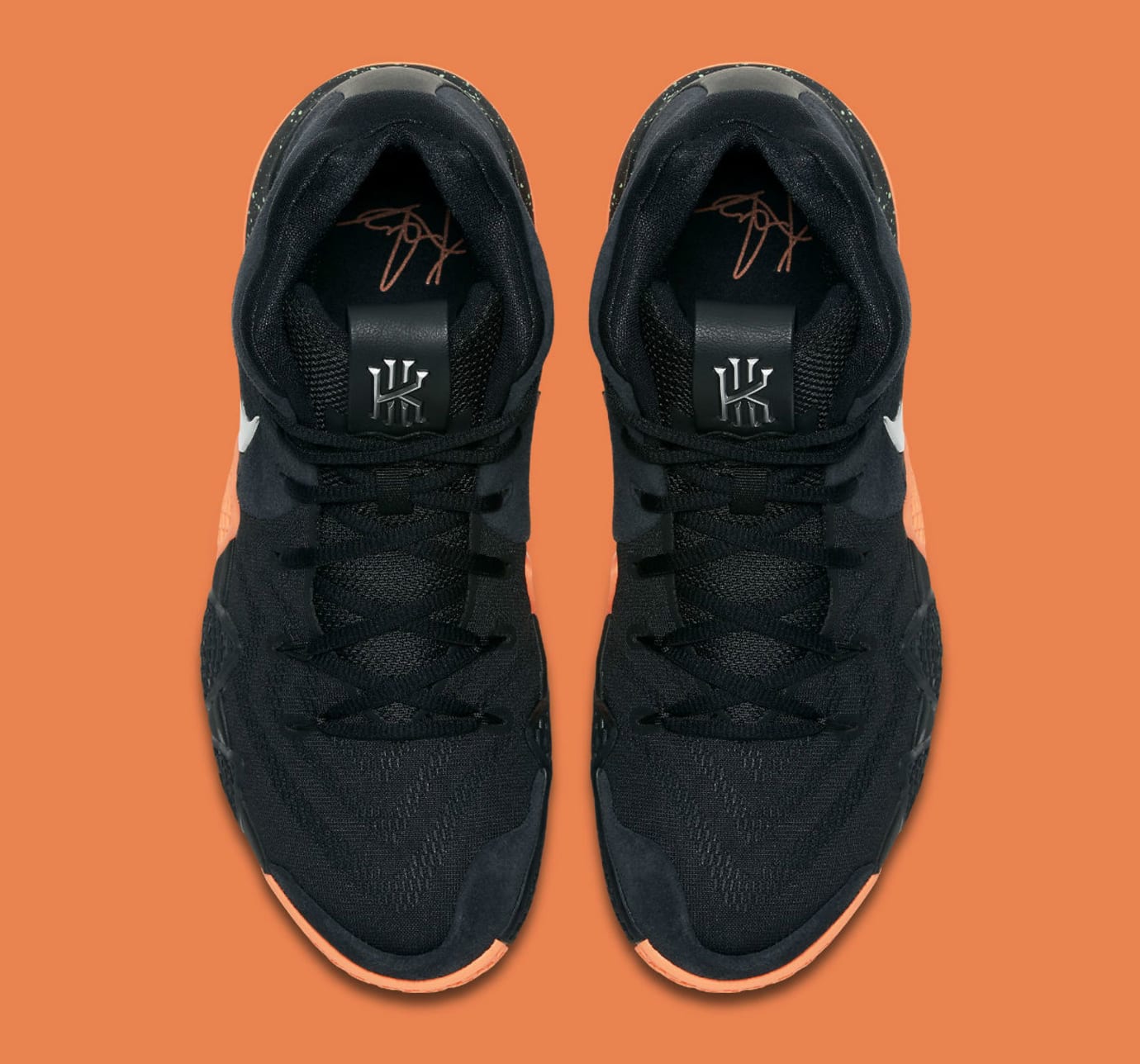 black and orange kyrie 4