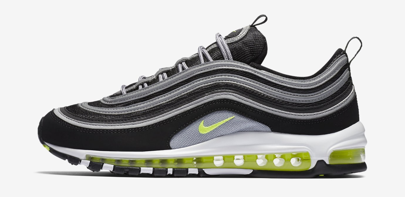 white and neon air max 97