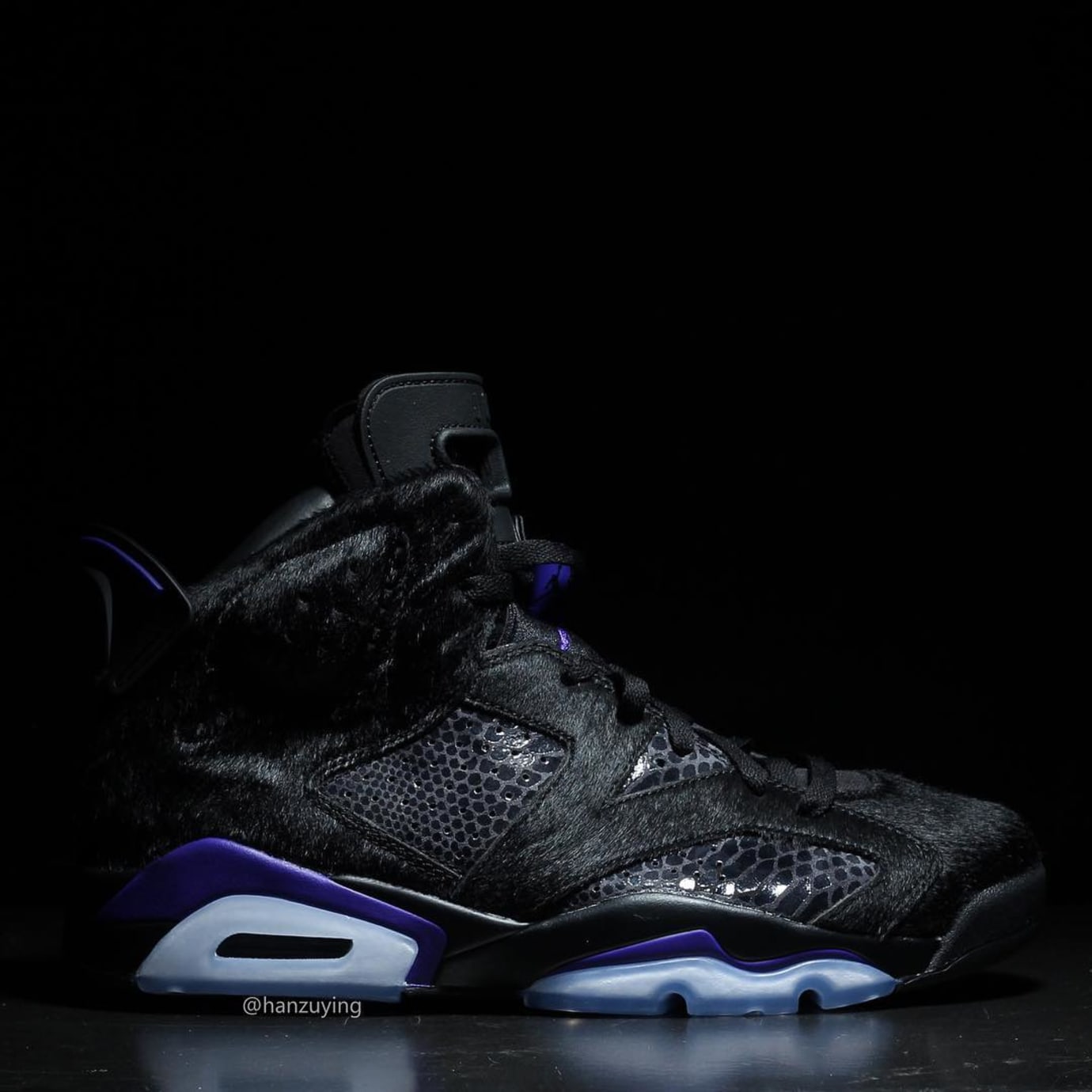 Air Jordan 6 VI Cow Fur Snakeskin Black Purple Release Date AR2257-005 Right