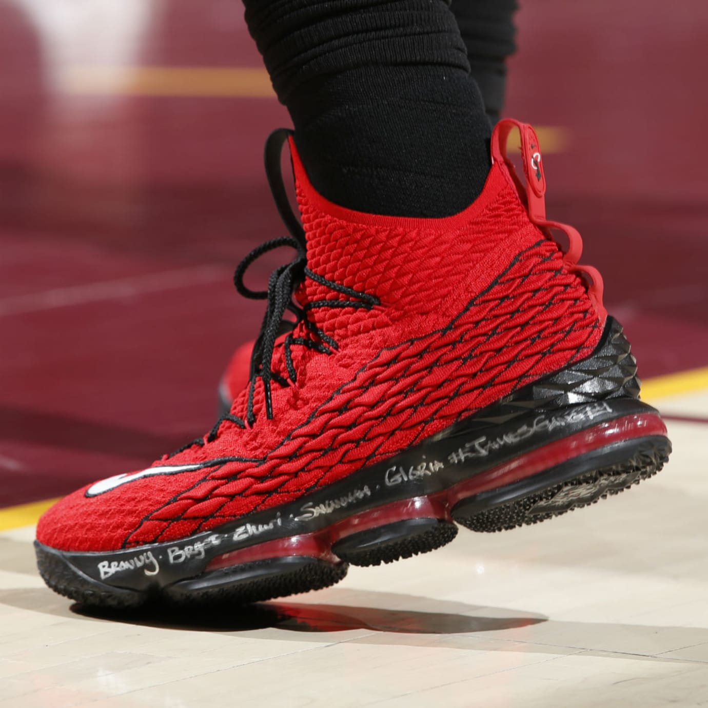 lebron 15 black and red