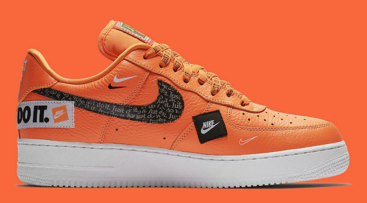 orange nike just do it air force 1