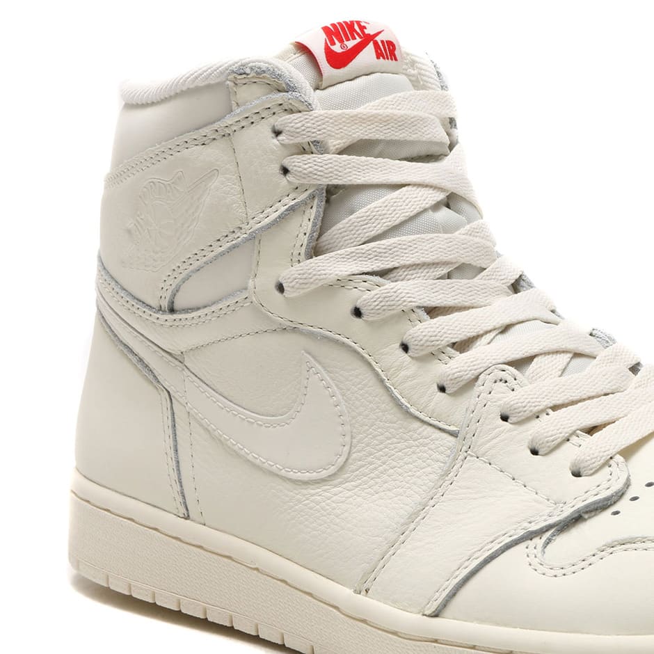 Air Jordan 1 OG Sail Red Release Date Tongue 555088-114