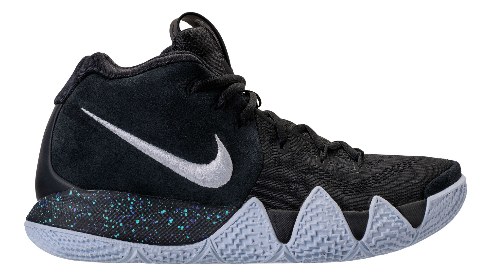 kyrie 4s white and black