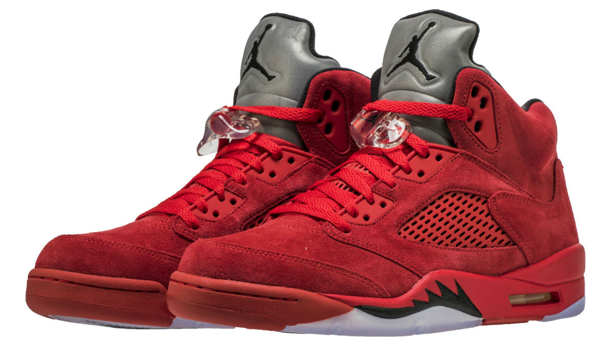 Air Jordan 5 Red Suede Release Date Front 136027-602