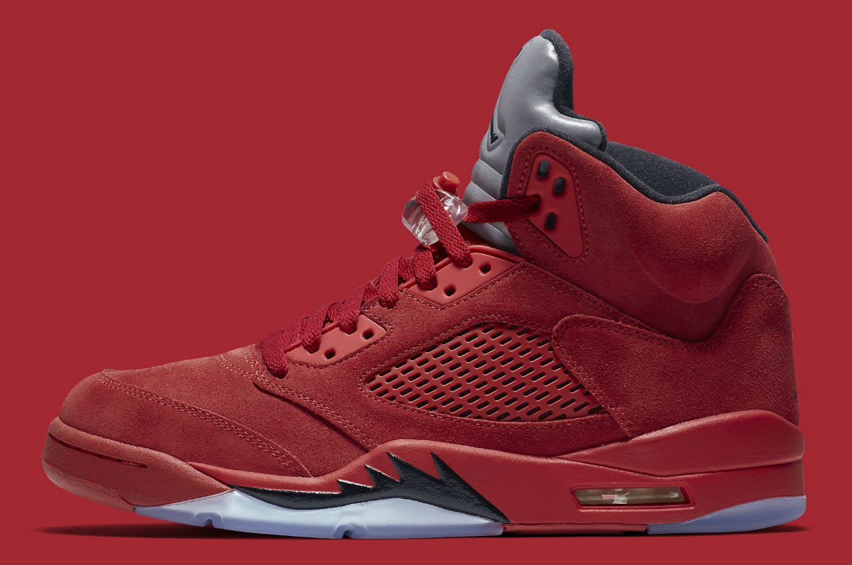 Air Jordan 5 Red Suede Full Family Sizes Release Date 136027-602 | Sole ...