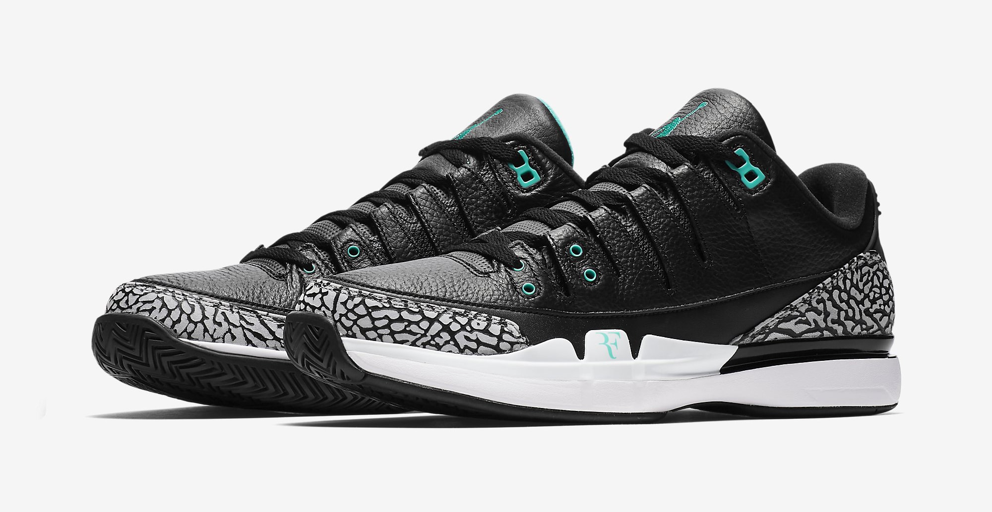 Nike Zoom Vapor Air Jordan 3 Atmos Black Jade 709998-031 ...