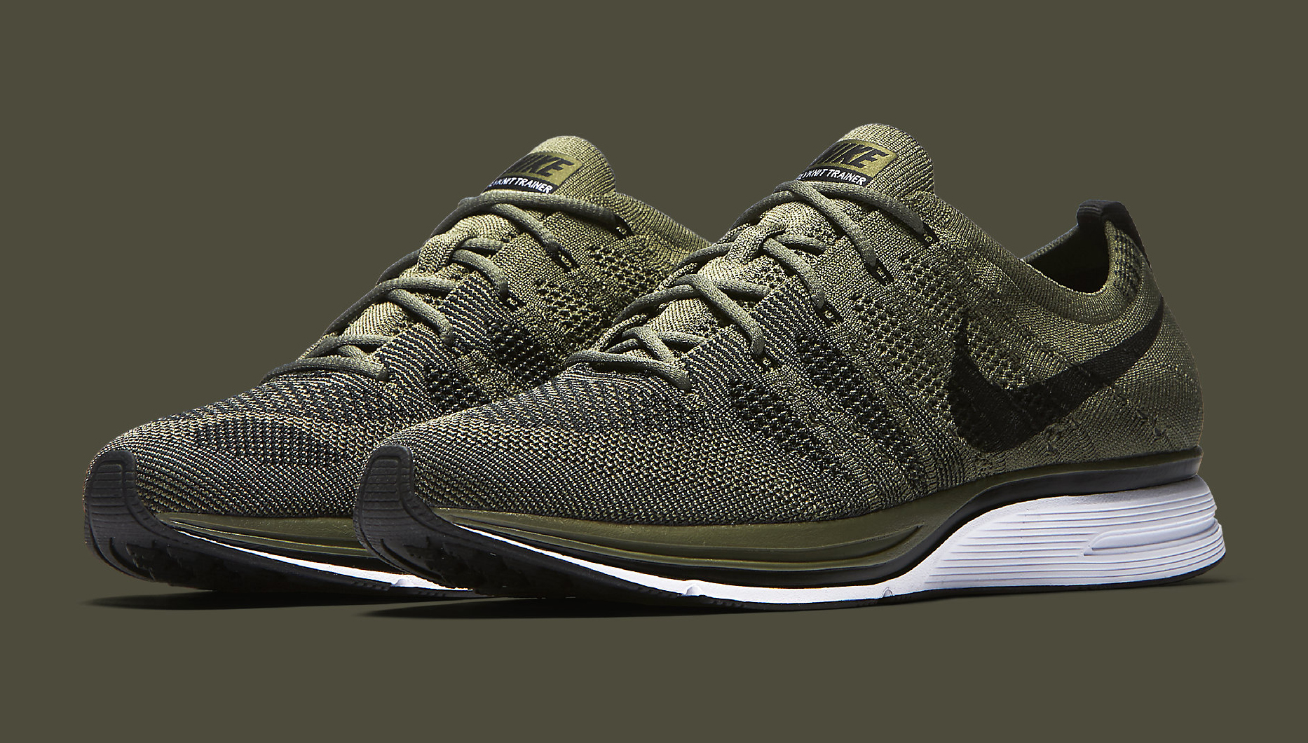 nike flyknit trainer medium olive