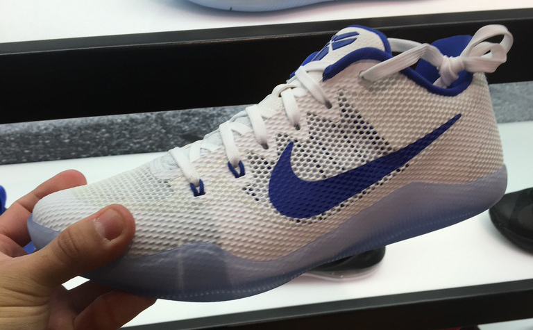 white and blue kobes