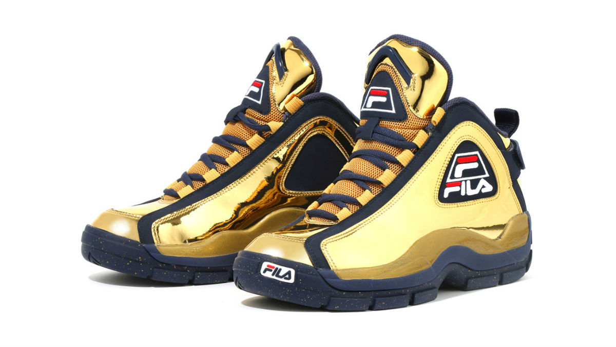 gold fila sneakers