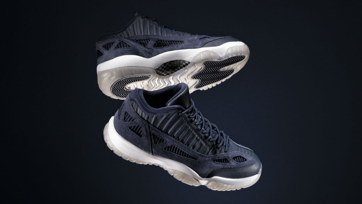 jordan 11 low ie white black navy