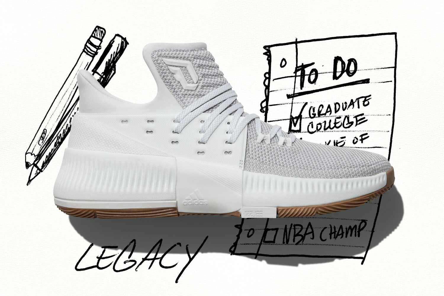 adidas dame 3 white