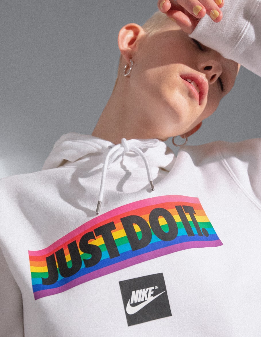 nike just do it rainbow hoodie