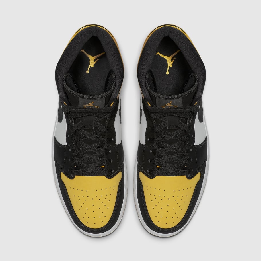 nike air jordan 1 mid yellow toe black