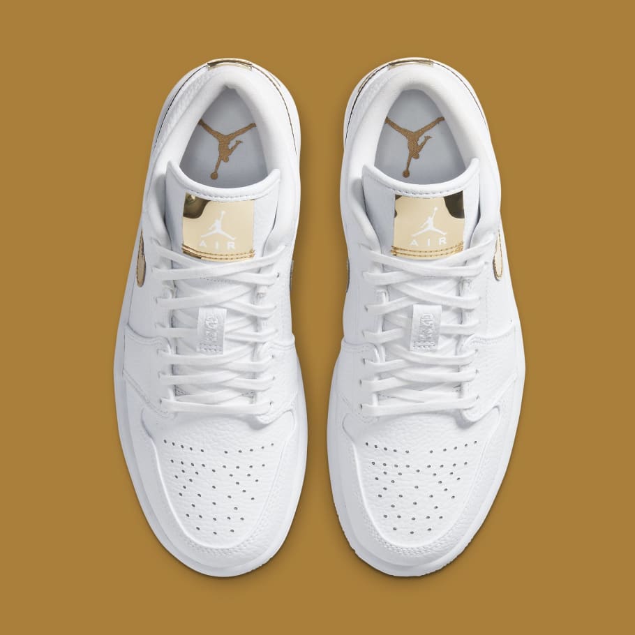 all white jordans with gold