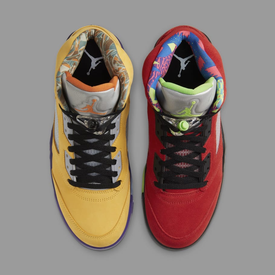 yellow and red jordan 5