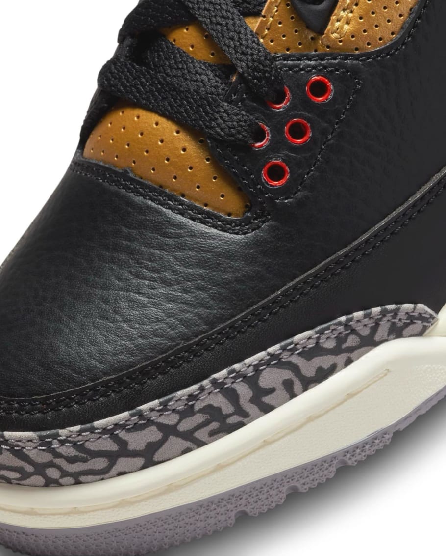 black and white and gold jordans