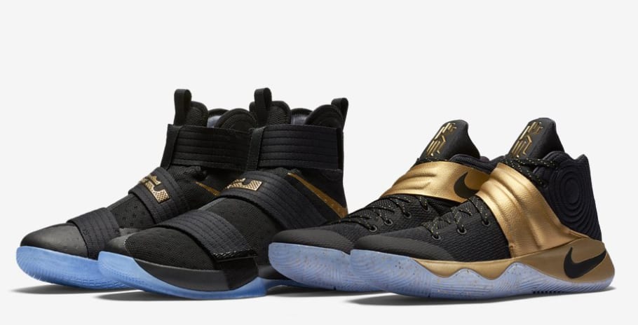 kyrie 5 shoes black and gold