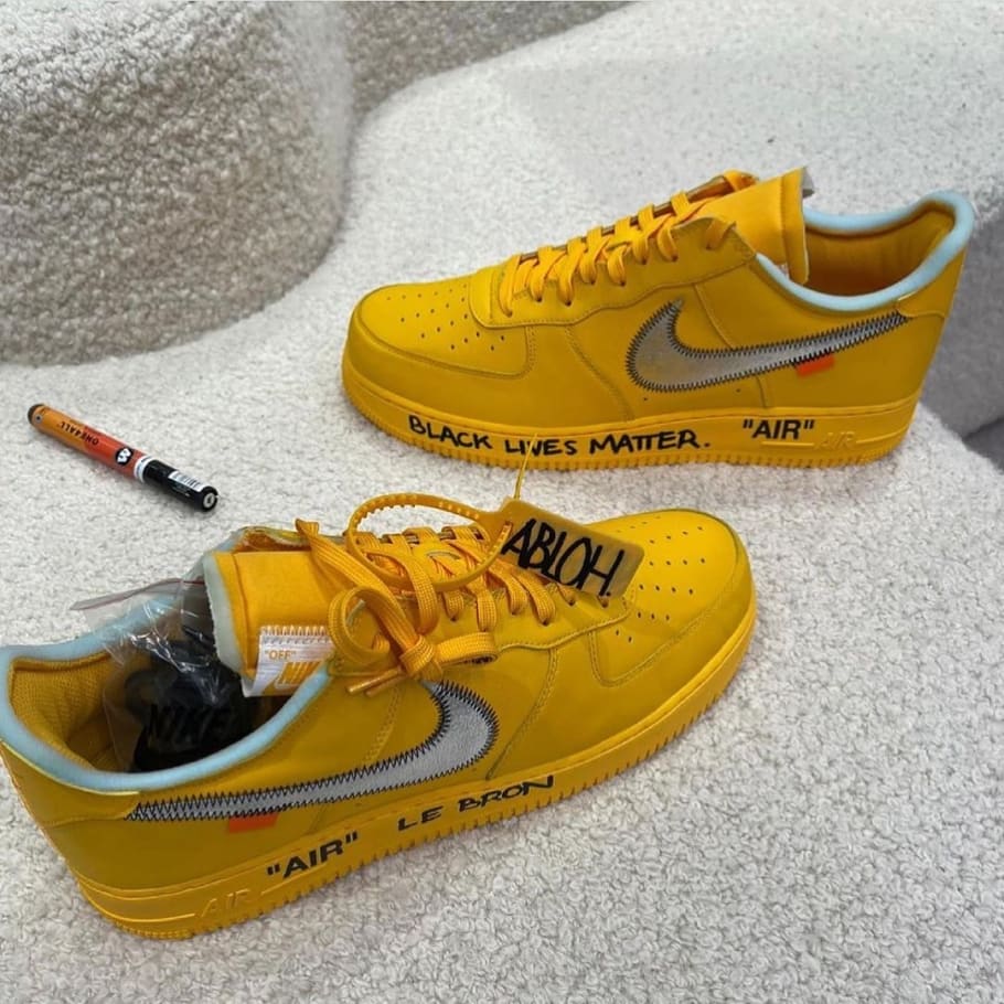 yellow off white air force 1