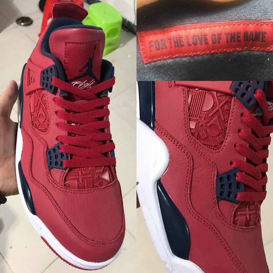 jordan 4 red and navy blue