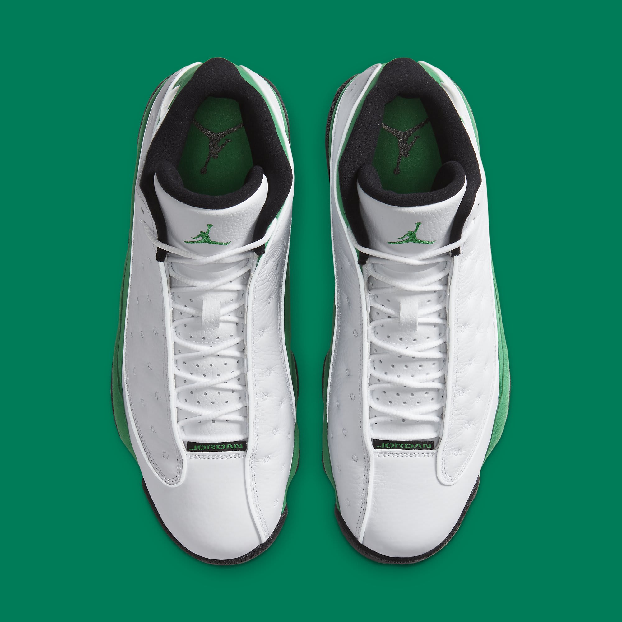 green white jordan 13
