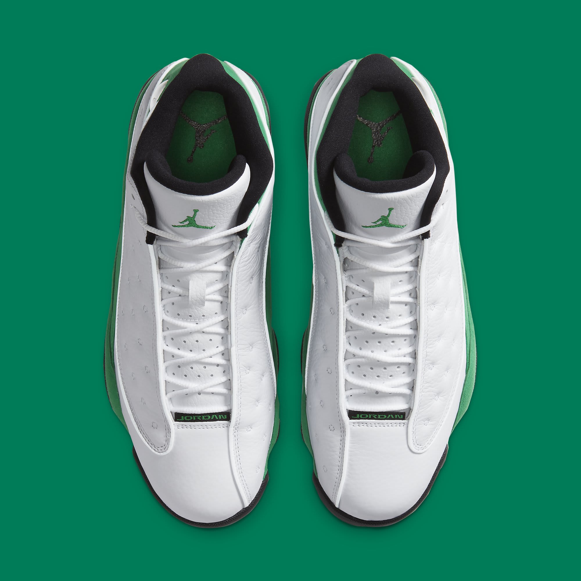 jordan 13 green and white