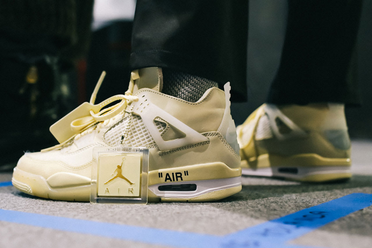 beige off white jordans