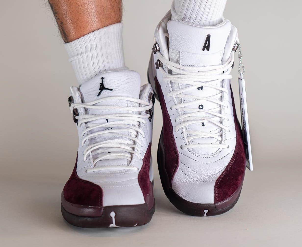 A Ma Maniere x Air Jordan 12 White/Burgundy Crush DV6989 100 Front