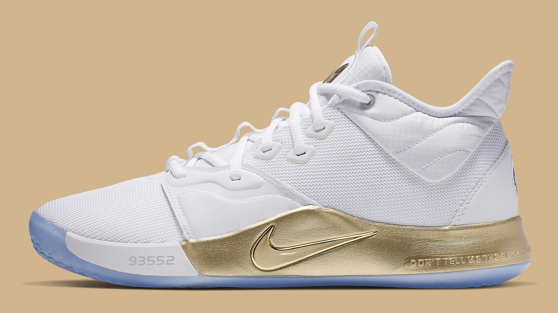 Nike PG3 NASA Ouro Data de LanÃ§amento CI2666-100 Perfil