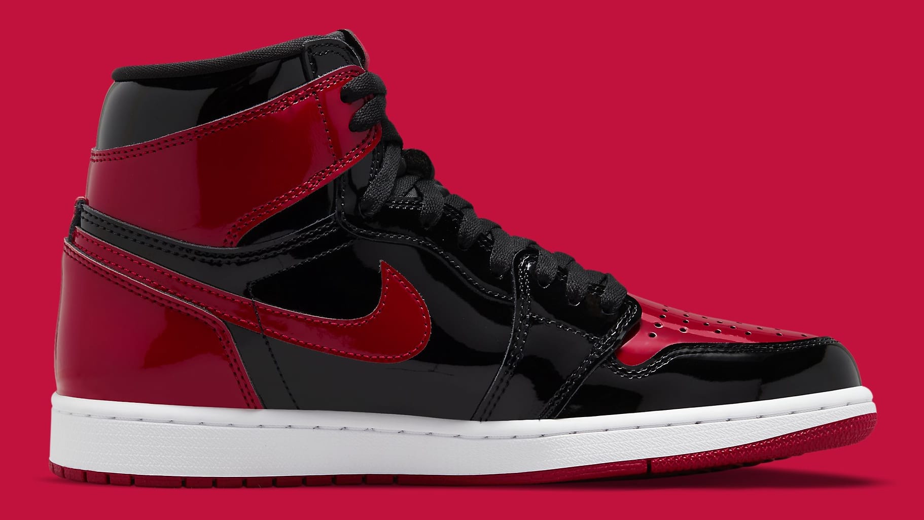Air Jordan 1 I Bred Patent Leather Release Date 555088-063 Medial