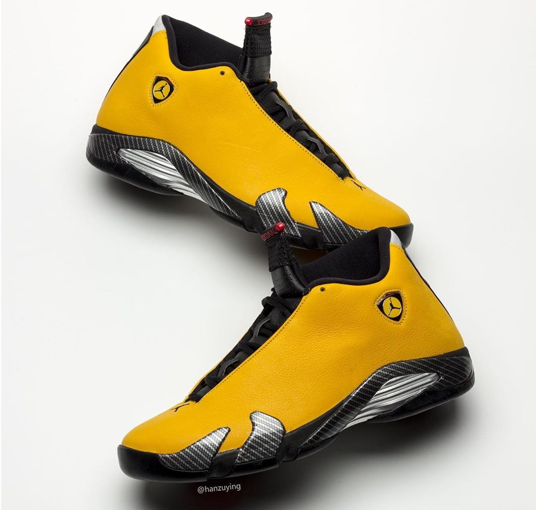 Air Jordan 14 Retro Yellow Ferrari Release Date 06 22 19 Bq3685 706 Sole Collector