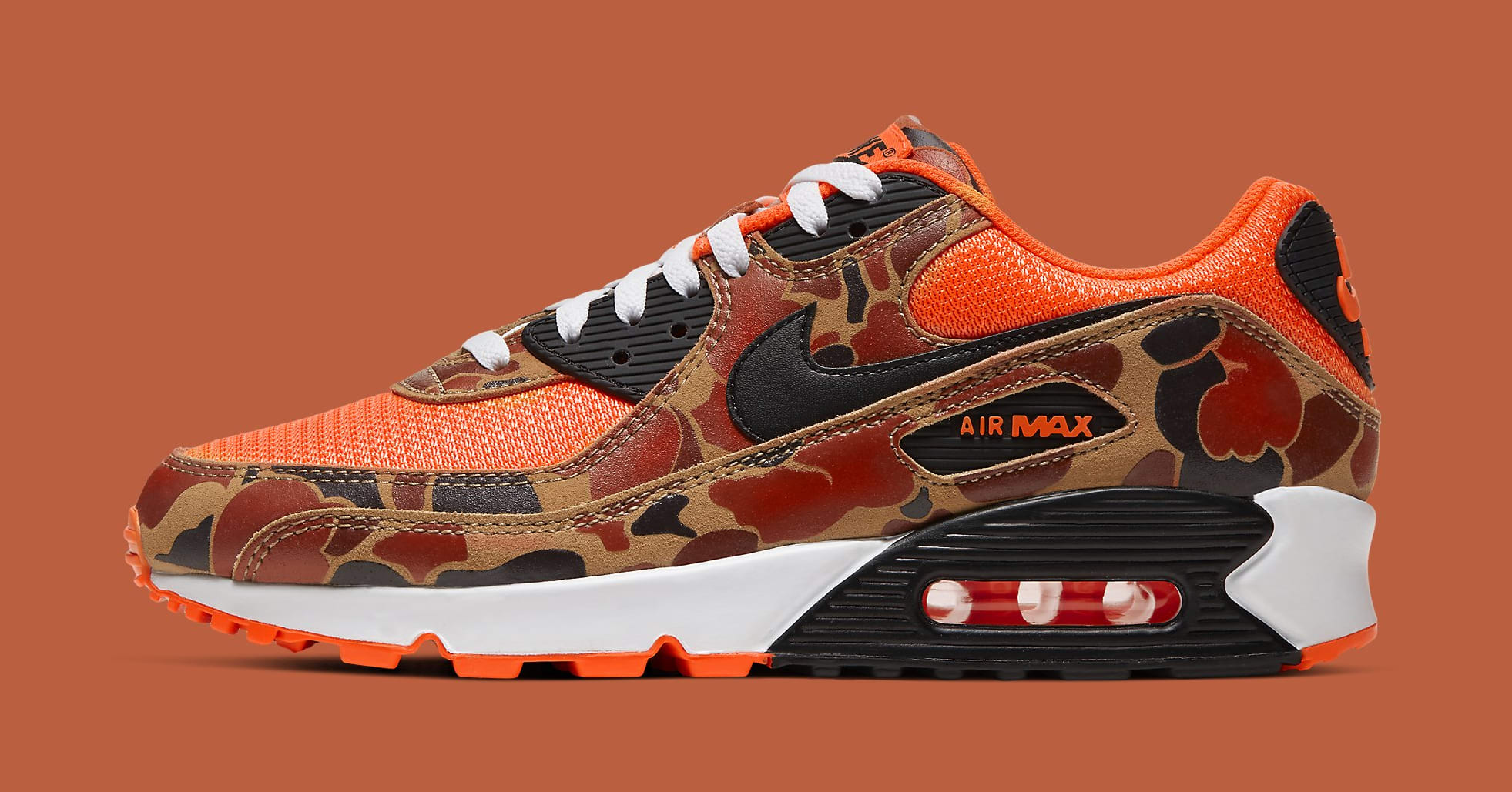 camo and orange air max 90