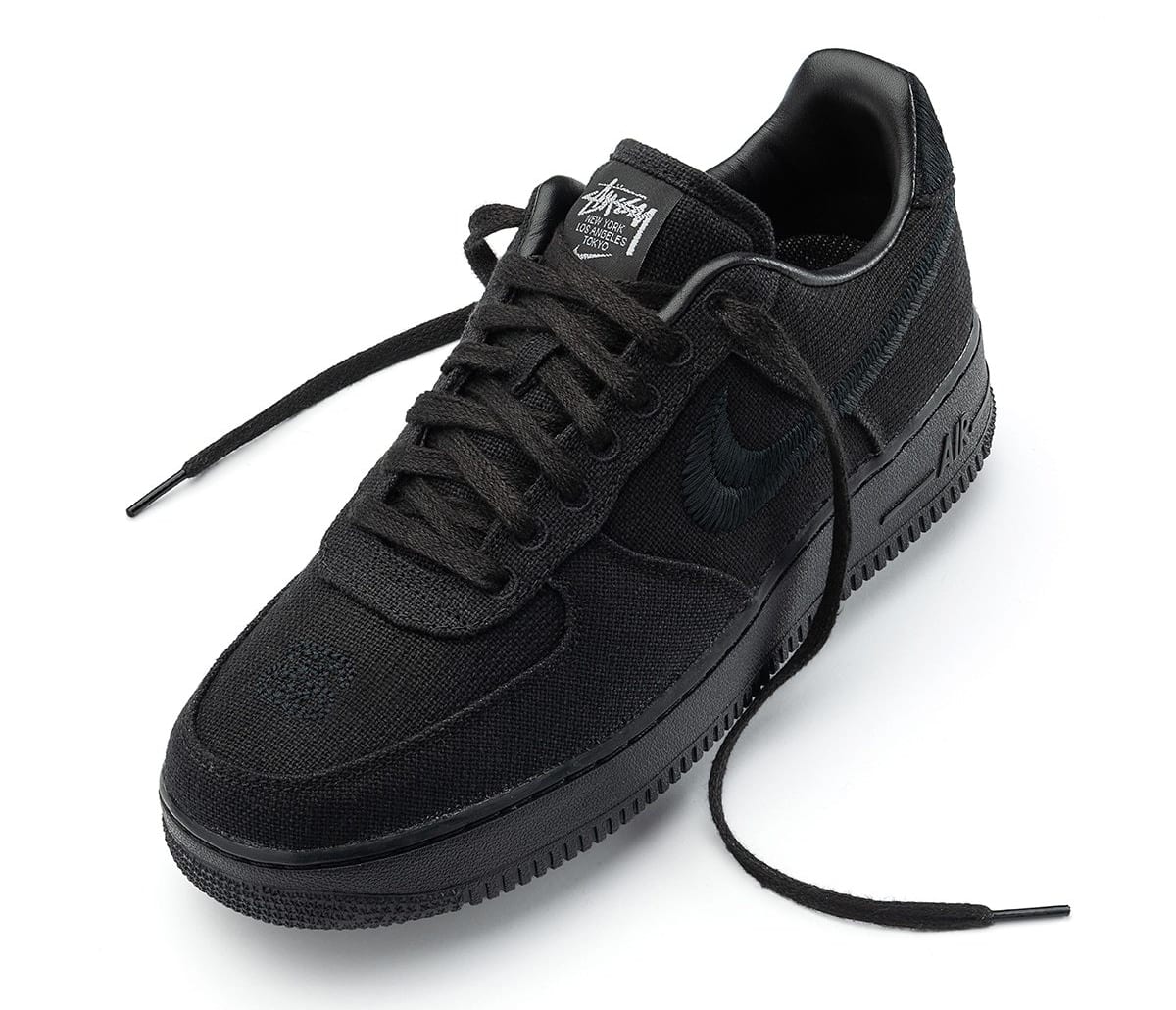 Stussy x Nike Air Force 1 Low 'Black' Front