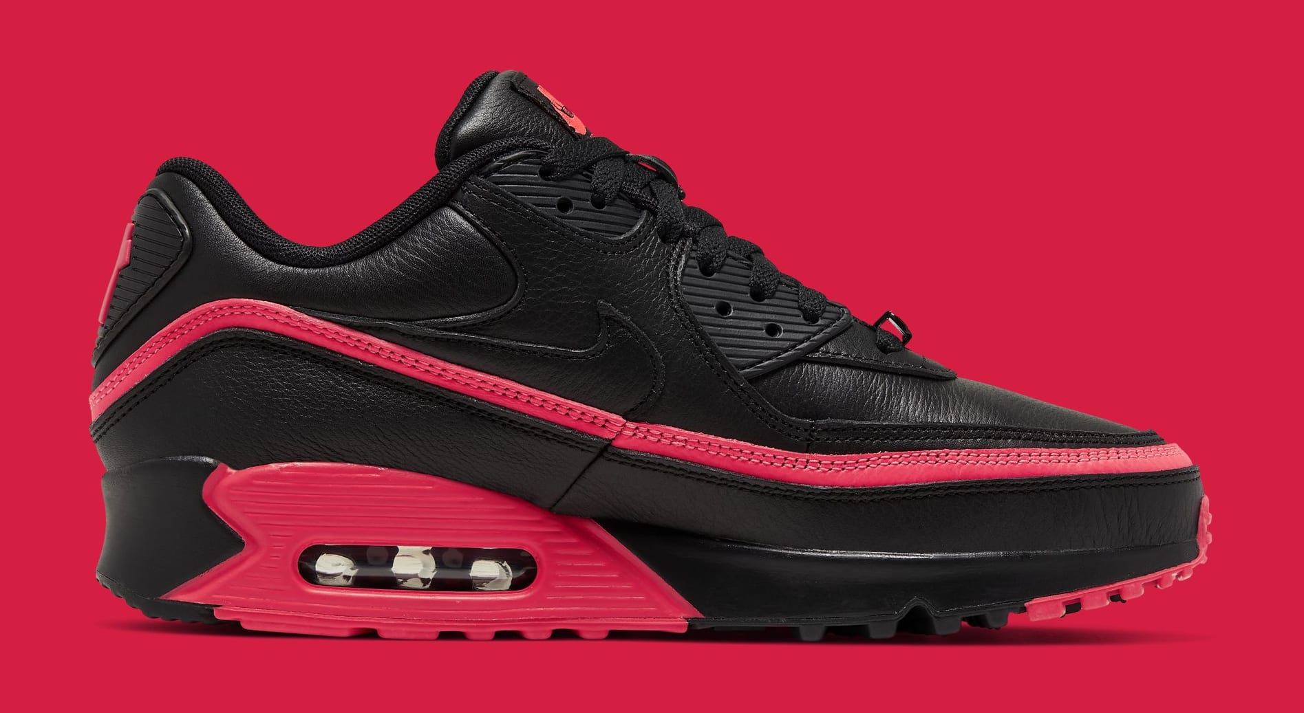 nike air max 90 undefeated black solar red